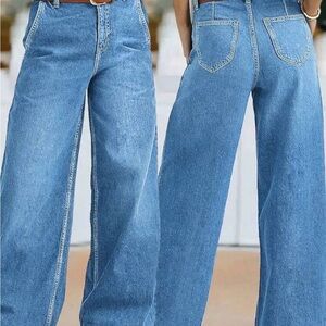 Classic Blue Wide-Leg Women's Jeans